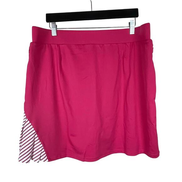 Chico's Zenergy UPF Knit Skort Pink Bromeliad Striped Trim Size 12 NWT - Picture 4 of 7
